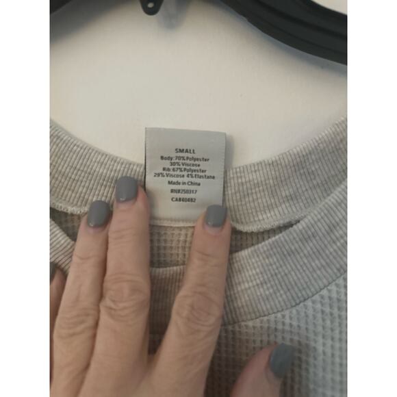 Varley Arvin Waffle Knit Sweatshirt Small Relaxed Fit Crewneck Gray - Picture 6 of 7